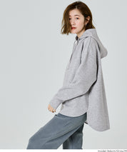 柔軟太空棉 寬鬆長袖連帽上衣