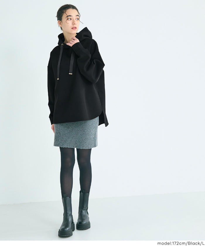 柔軟太空棉 寬鬆長袖連帽上衣