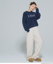 【柔軟太空棉】內裡磨毛休閒闊腿褲