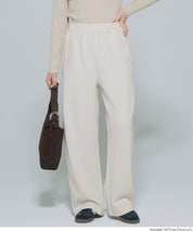 【柔軟太空棉】內裡磨毛休閒闊腿褲