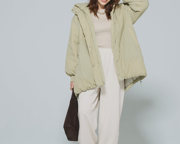 Soft space cotton lining, brushed casual wide-leg pants