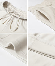 【柔軟太空棉】內裡磨毛休閒闊腿褲