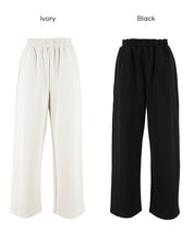 【柔軟太空棉】內裡磨毛休閒闊腿褲