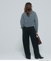 【柔軟太空棉】內裡磨毛休閒闊腿褲