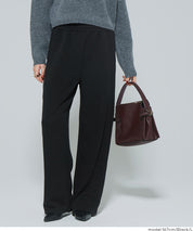 【柔軟太空棉】內裡磨毛休閒闊腿褲