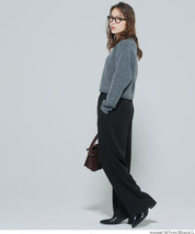 【柔軟太空棉】內裡磨毛休閒闊腿褲