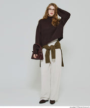 【柔軟太空棉】內裡磨毛休閒闊腿褲