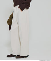 【柔軟太空棉】內裡磨毛休閒闊腿褲