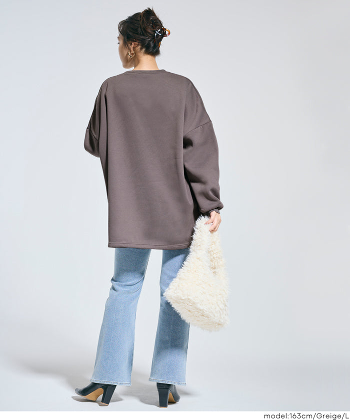 內裡磨毛寬鬆長袖上衣