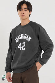 男裝磨毛英字logo長袖衛衣