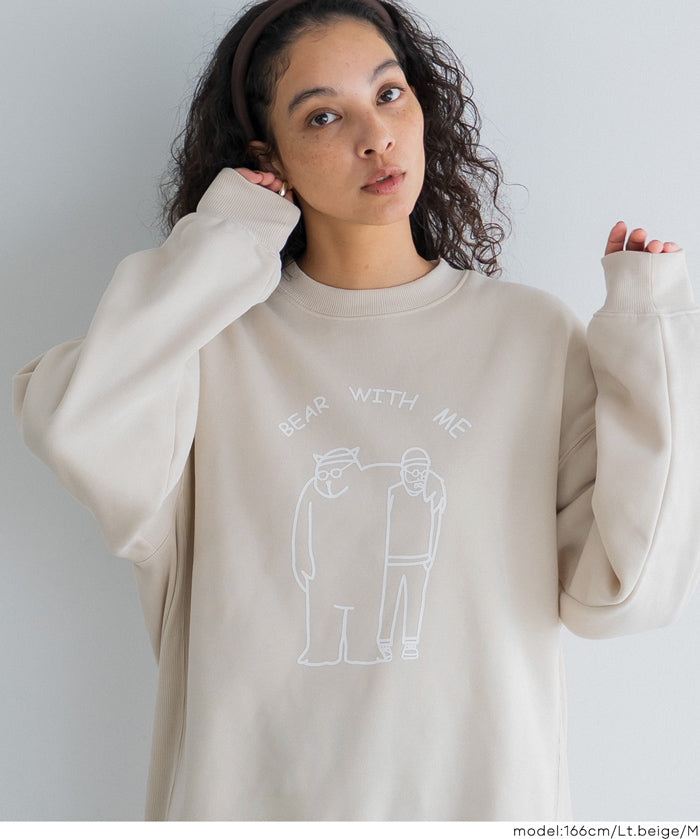男裝磨毛朋友熊長袖衛衣 男女共用