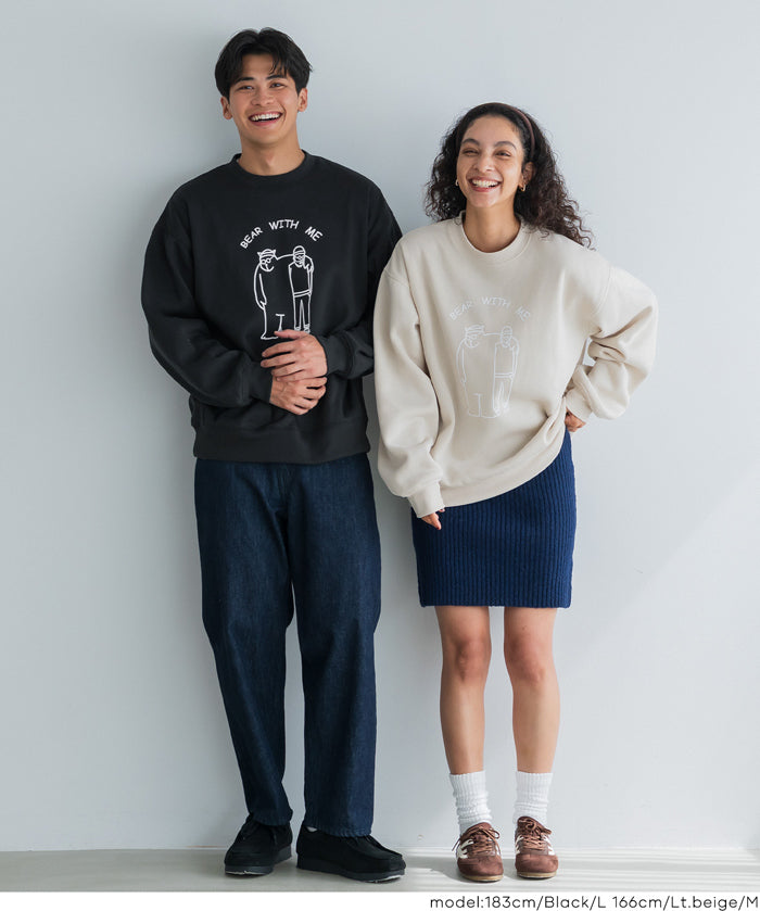 男裝磨毛朋友熊長袖衛衣 男女共用