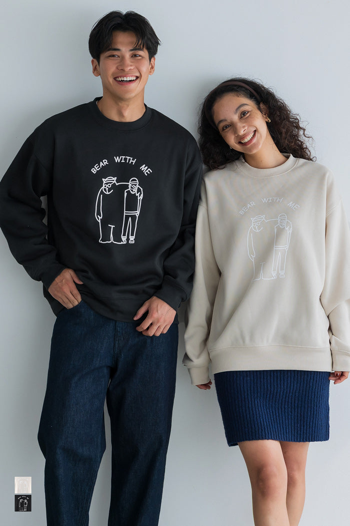 男裝磨毛朋友熊長袖衛衣 男女共用