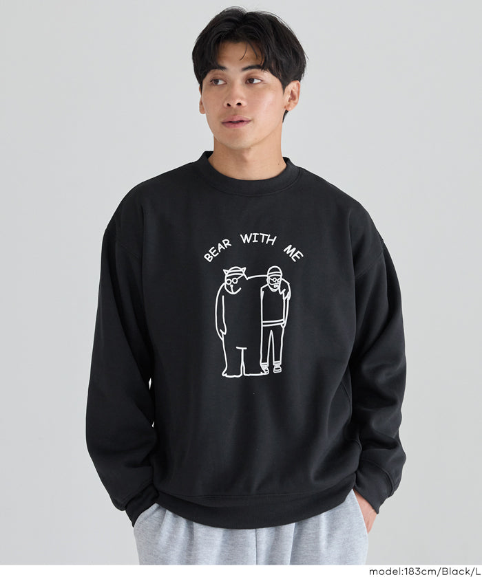 男裝磨毛朋友熊長袖衛衣 男女共用