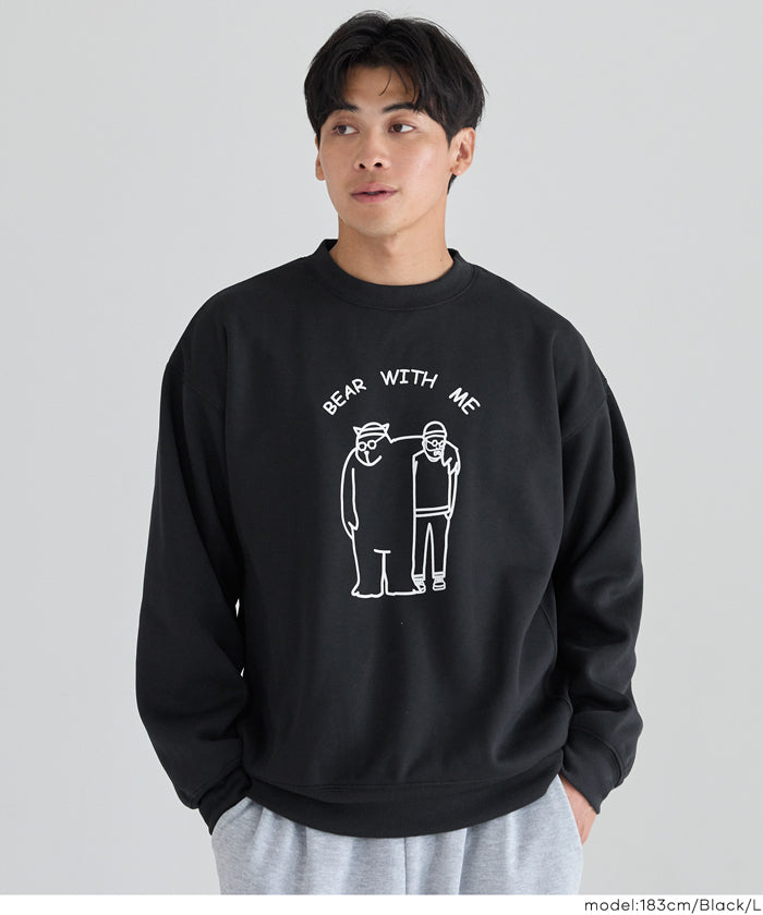 男裝磨毛朋友熊長袖衛衣 男女共用