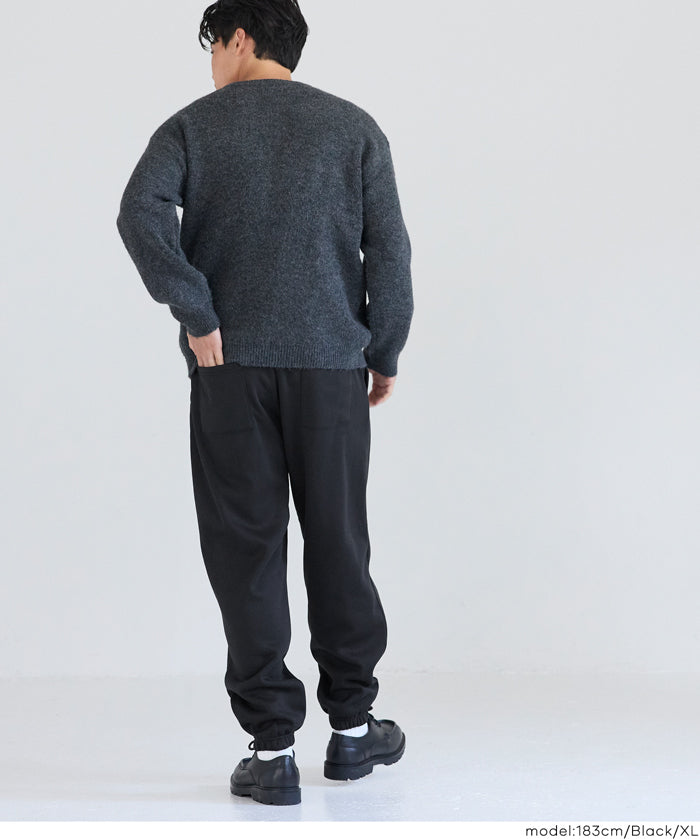 男裝磨毛縮口休閒長褲