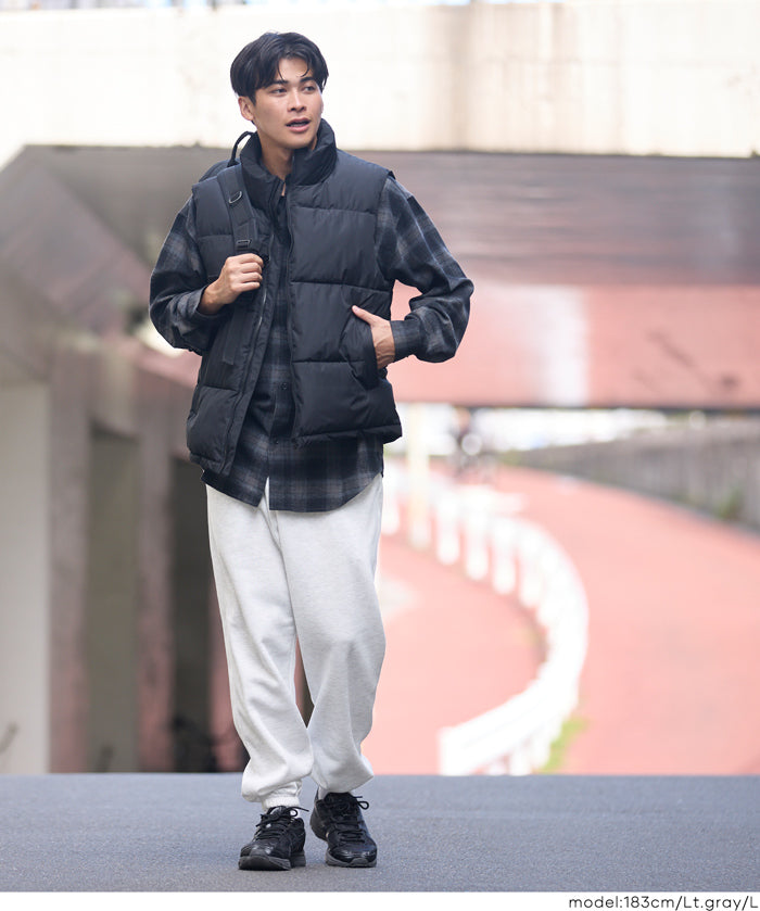 男裝磨毛縮口休閒長褲