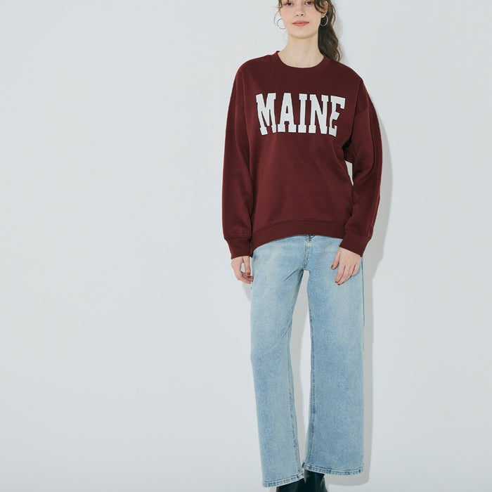 內加絨LOGO廓形圓領衛衣