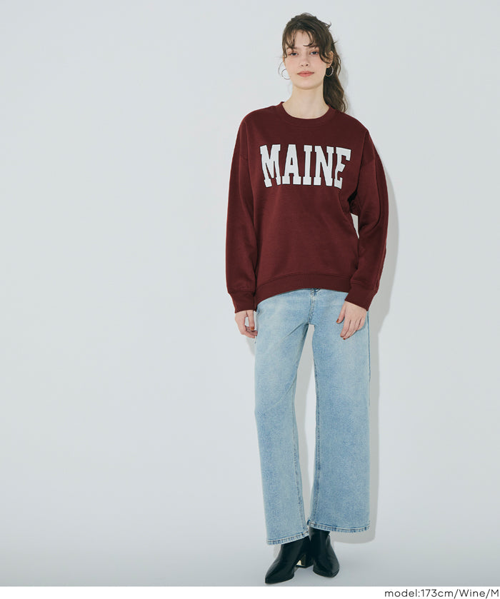 內加絨LOGO廓形圓領衛衣