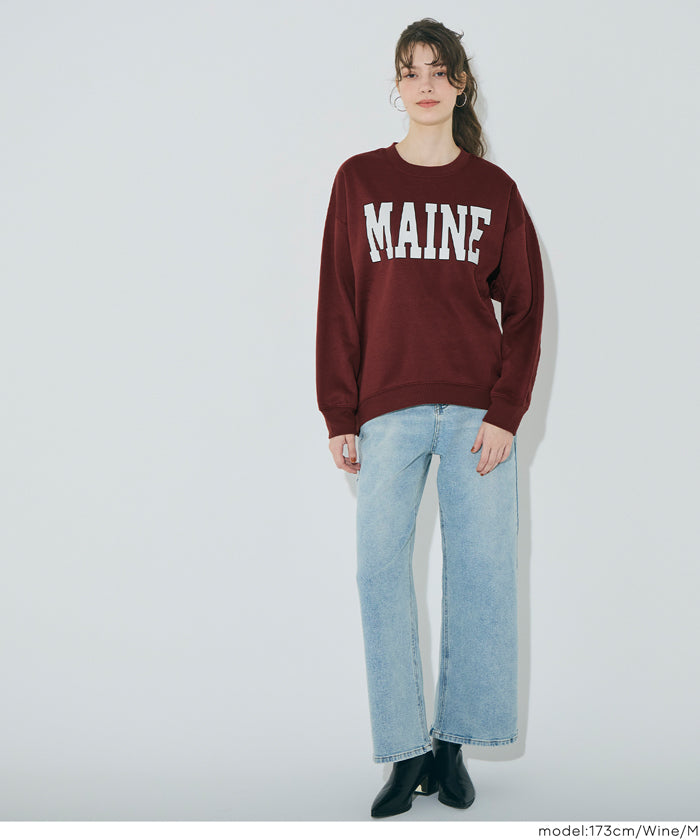 內加絨LOGO廓形圓領衛衣