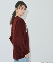 內加絨LOGO廓形圓領衛衣