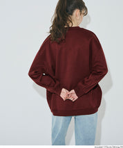 內加絨LOGO廓形圓領衛衣