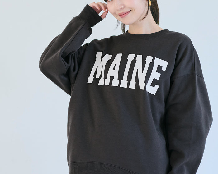 Fleece-lined logo oversized crew neck sweatshirt 
