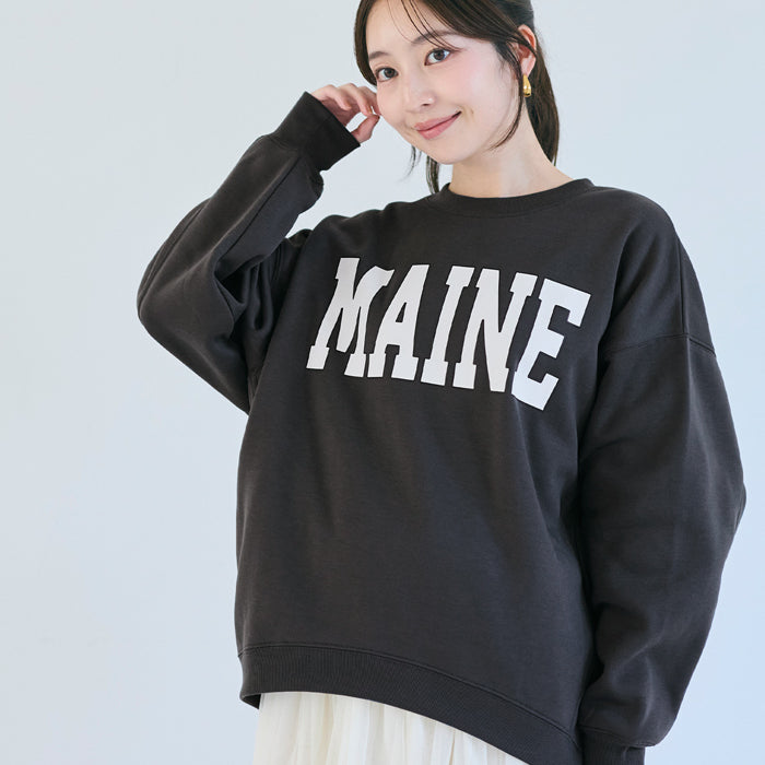 內加絨LOGO廓形圓領衛衣