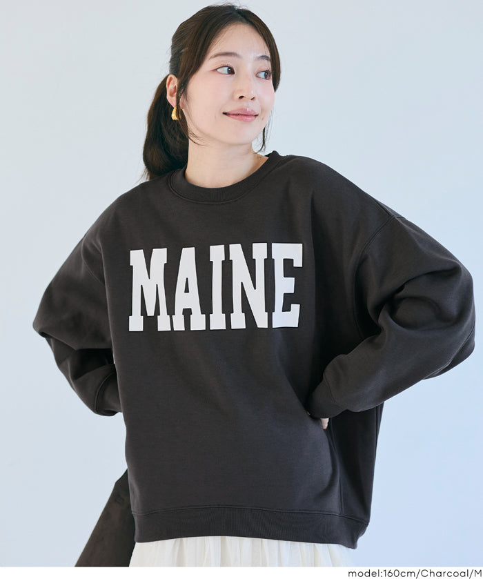 內加絨LOGO廓形圓領衛衣