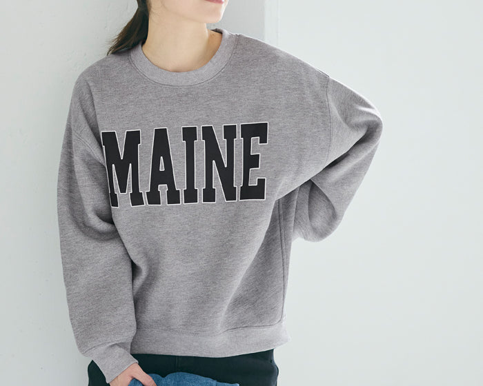 Fleece-lined logo oversized crew neck sweatshirt 