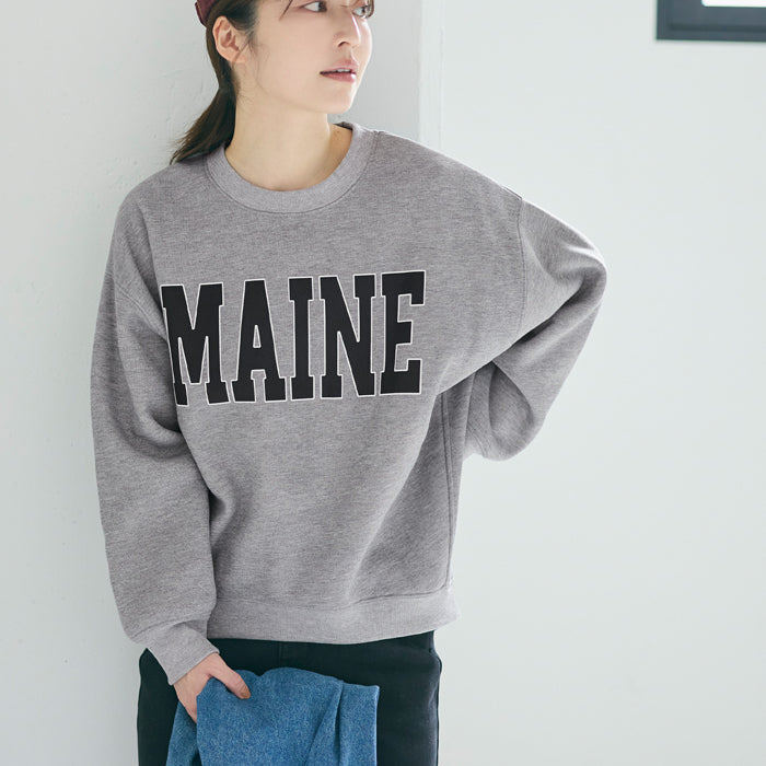 內加絨LOGO廓形圓領衛衣