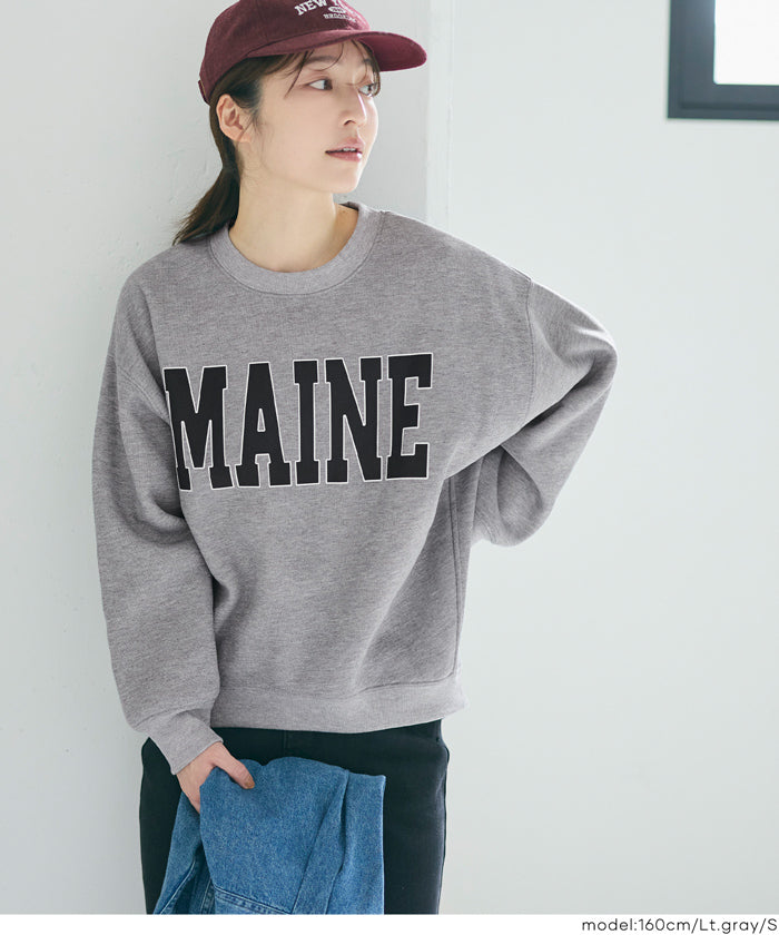 內加絨LOGO廓形圓領衛衣