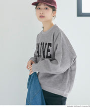 內加絨LOGO廓形圓領衛衣