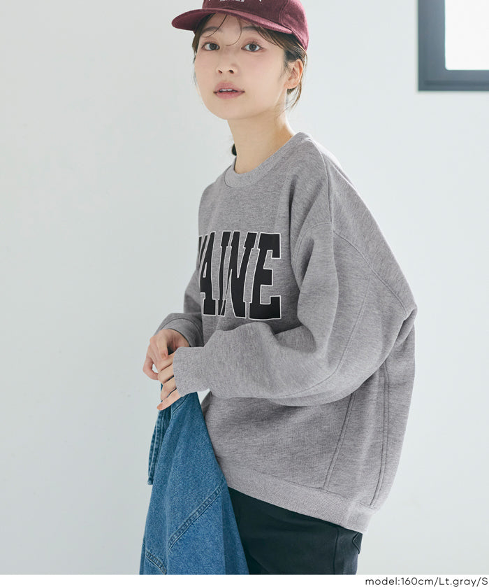 內加絨LOGO廓形圓領衛衣