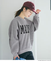 內加絨LOGO廓形圓領衛衣