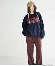 內加絨LOGO廓形圓領衛衣