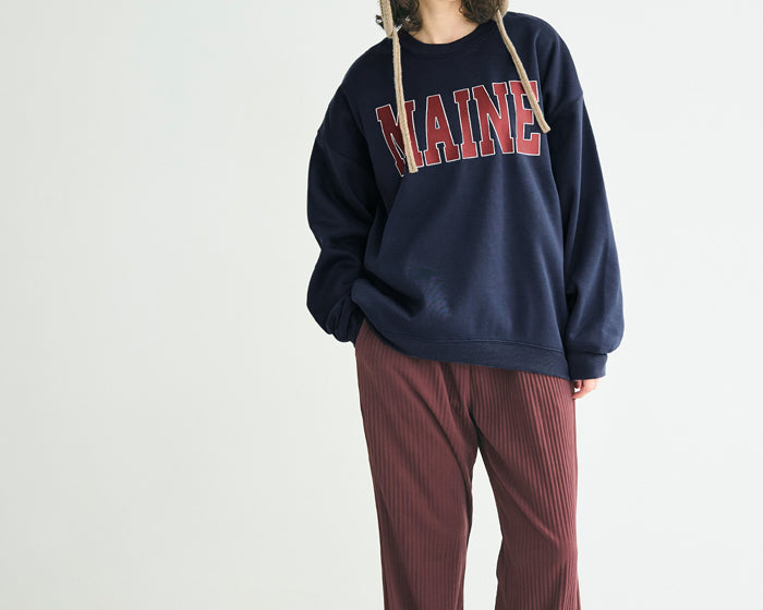 Fleece-lined logo oversized crew neck sweatshirt 