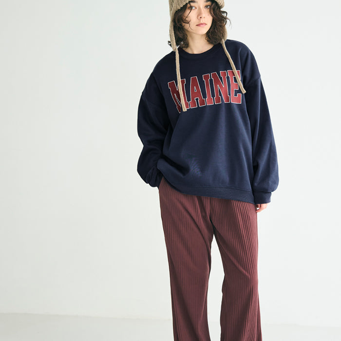 內加絨LOGO廓形圓領衛衣