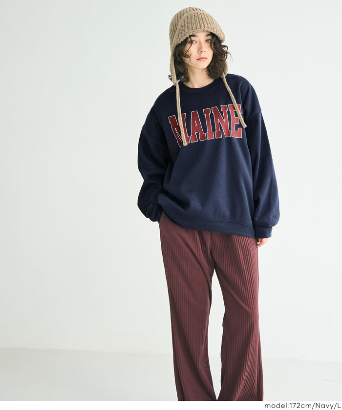 內加絨LOGO廓形圓領衛衣