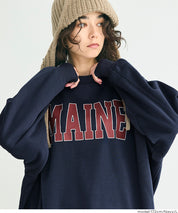 內加絨LOGO廓形圓領衛衣