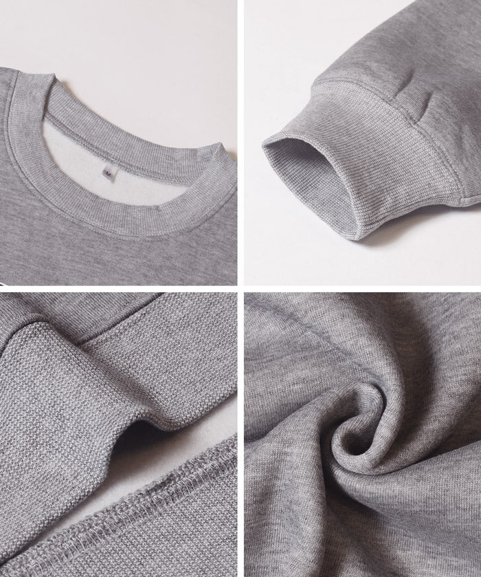 內加絨LOGO廓形圓領衛衣