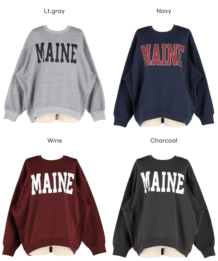 內加絨LOGO廓形圓領衛衣