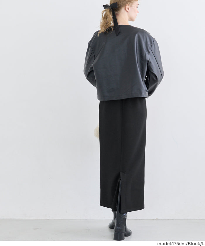 柔軟太空棉 休閒直筒半裙