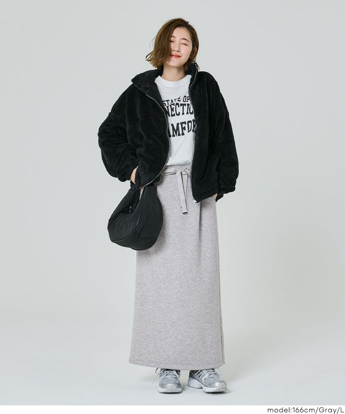 柔軟太空棉 休閒直筒半裙