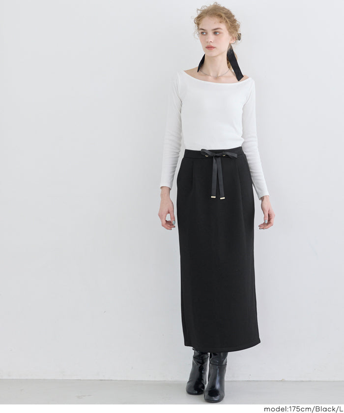 柔軟太空棉 休閒直筒半裙