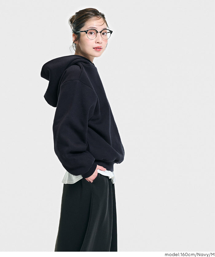 磨毛單色寬鬆連帽衛衣