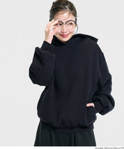 磨毛單色寬鬆連帽衛衣