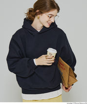 磨毛單色寬鬆連帽衛衣