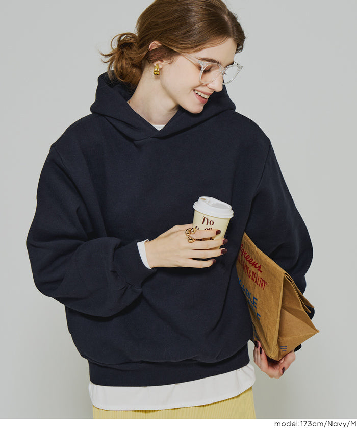 磨毛單色寬鬆連帽衛衣