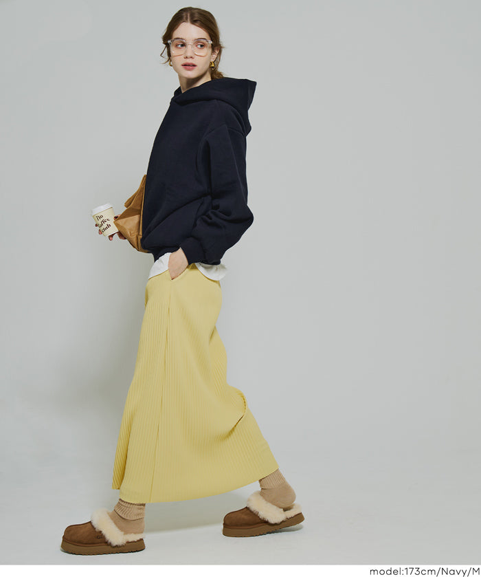 磨毛單色寬鬆連帽衛衣